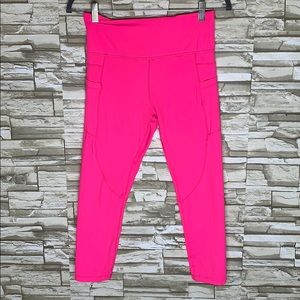ZYIA Light and Tight Crop Pocket Leggings Pink Med